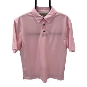 Tricots St Raphael Golf Polo Shirt Men's MD Pink White Check Pattern